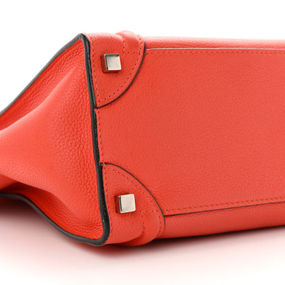 Celine Drummed Calfskin Micro Luggage Vermillion 8 of 15