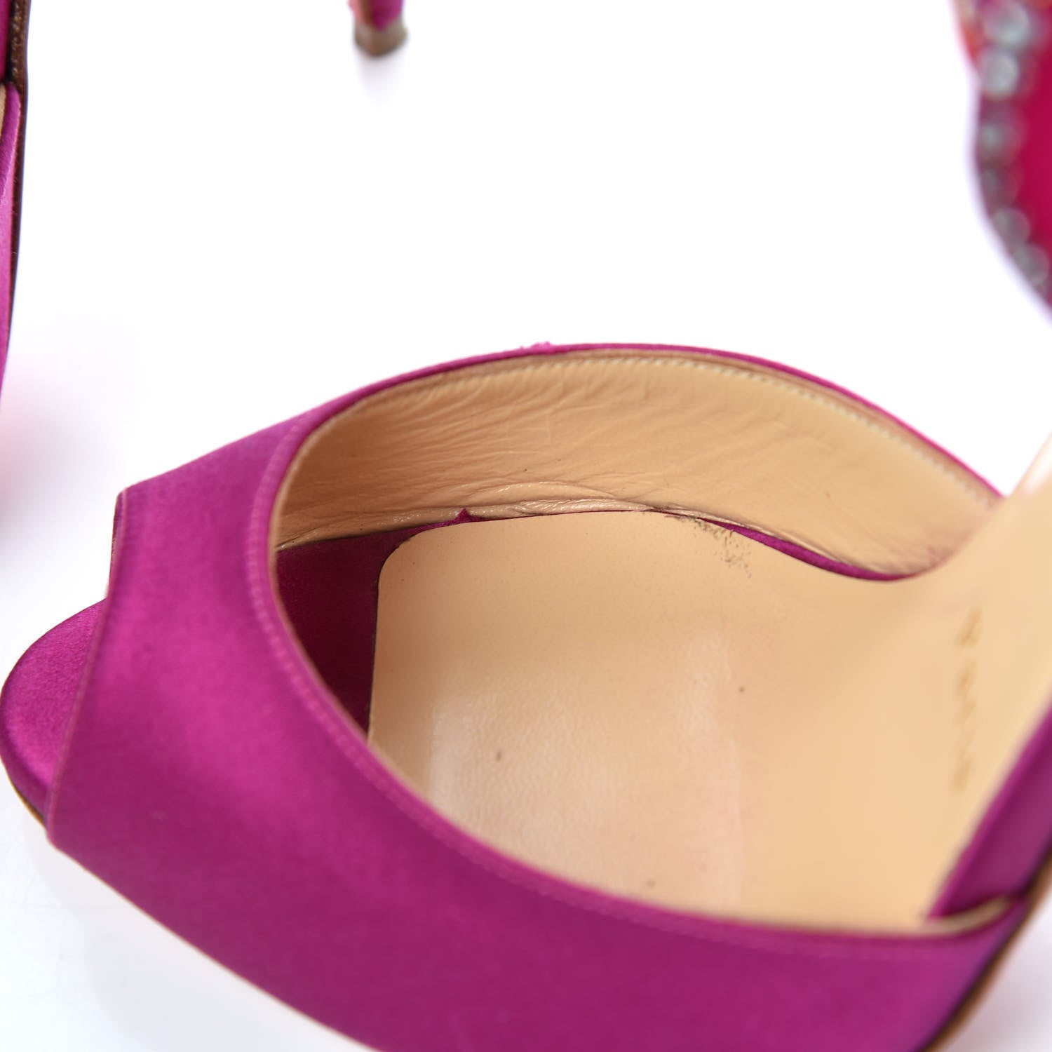 Christian Louboutin Satin Crystal Pensamoi 120 Pumps 36 Eveque Papaye 13 of 16