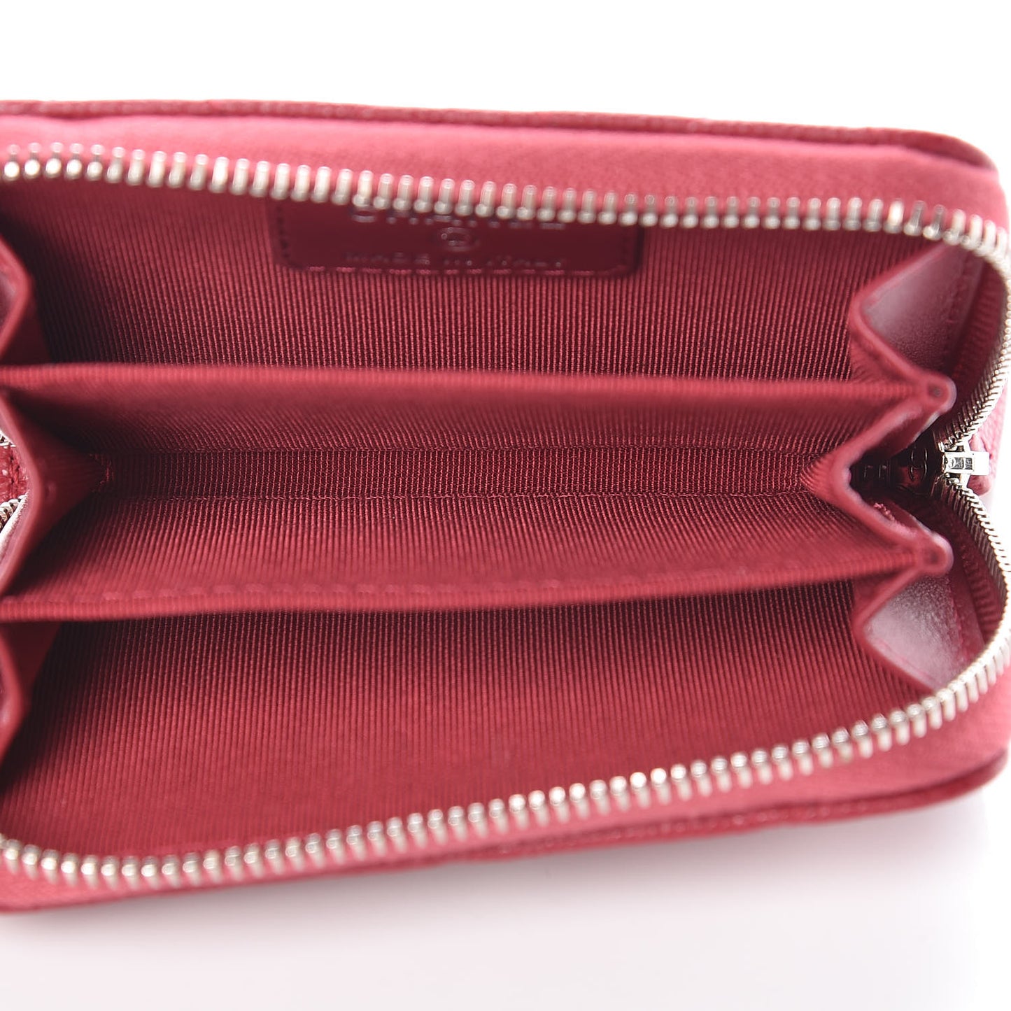 Caviar Quilted Zip Coin Purse Dark Pink