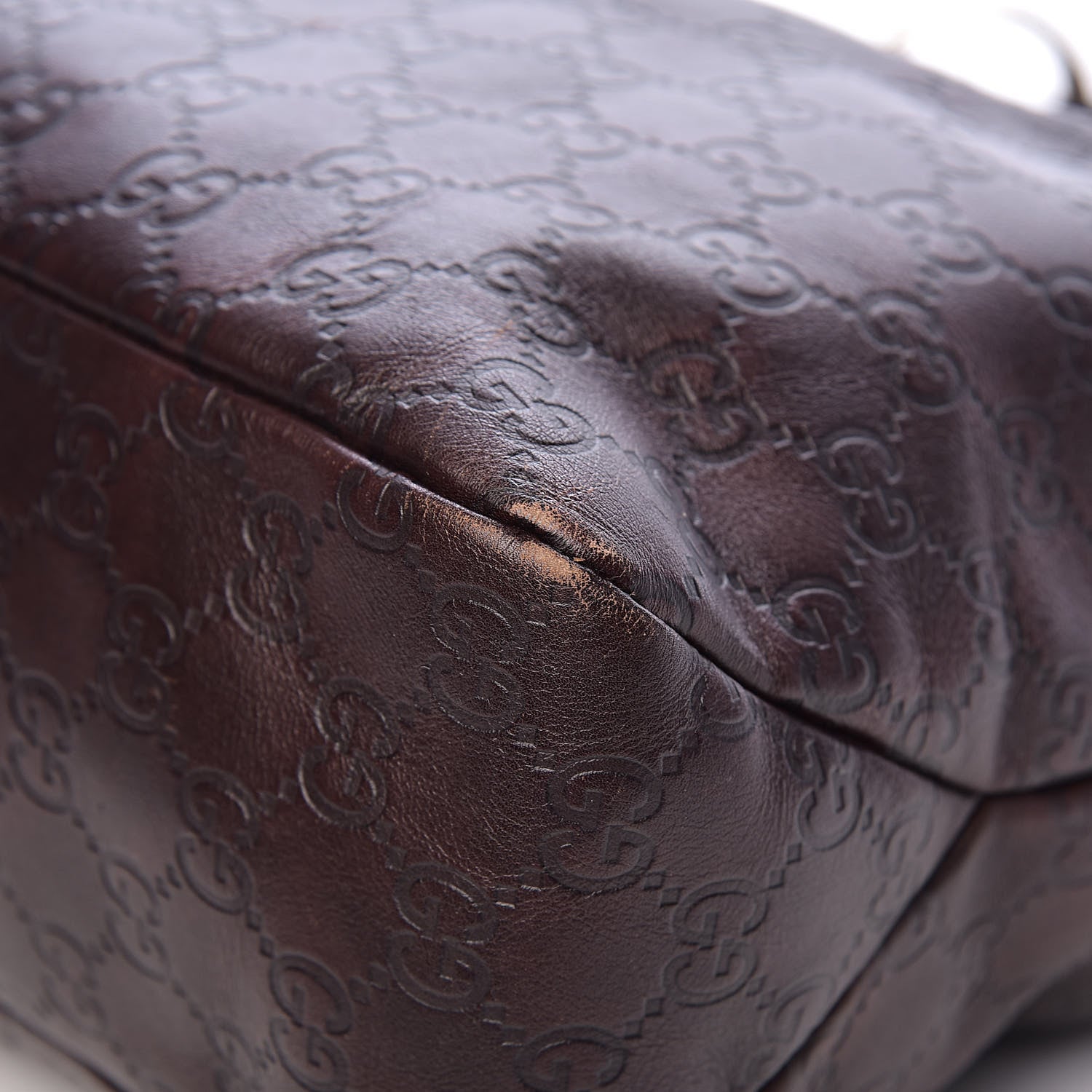 Gucci Guccissima Medium Horsebit Chain Hobo Dark Brown 11 of 13