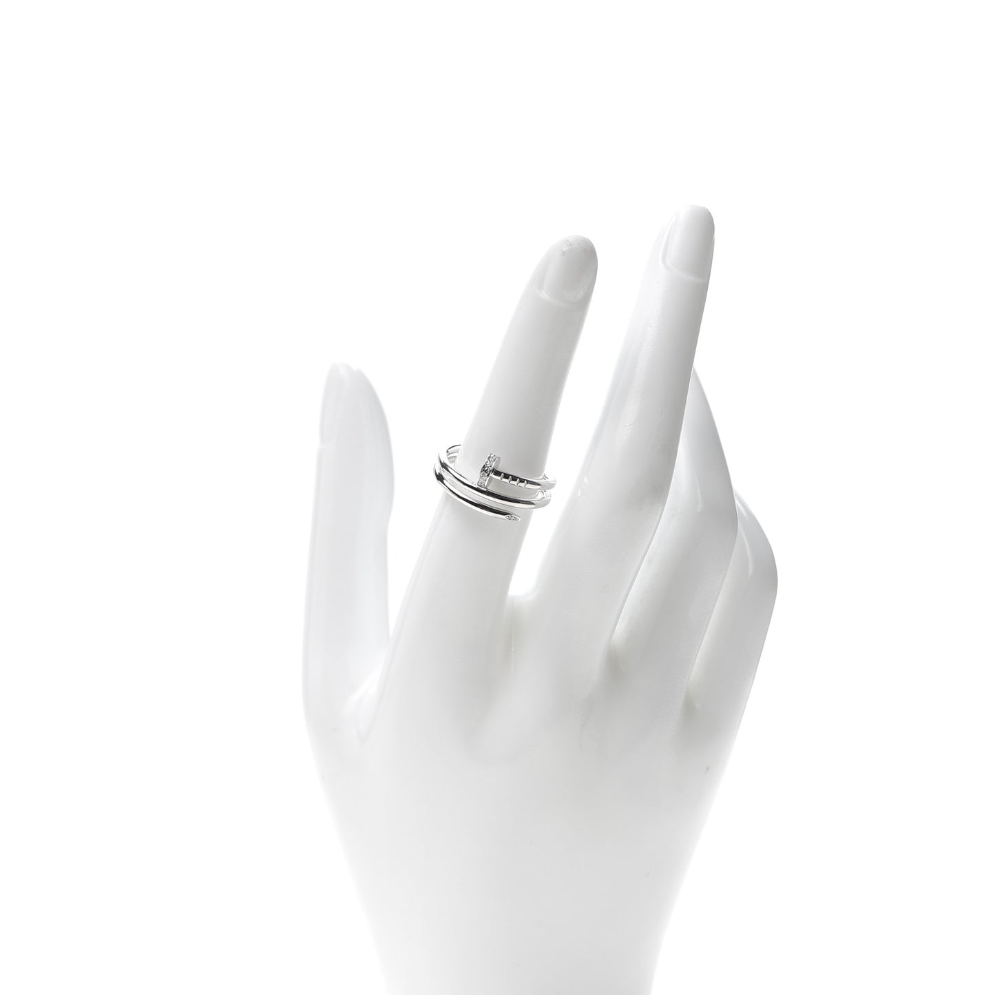 18K White Gold Diamond Double Wrap Juste Un Clou Ring 53 6.25