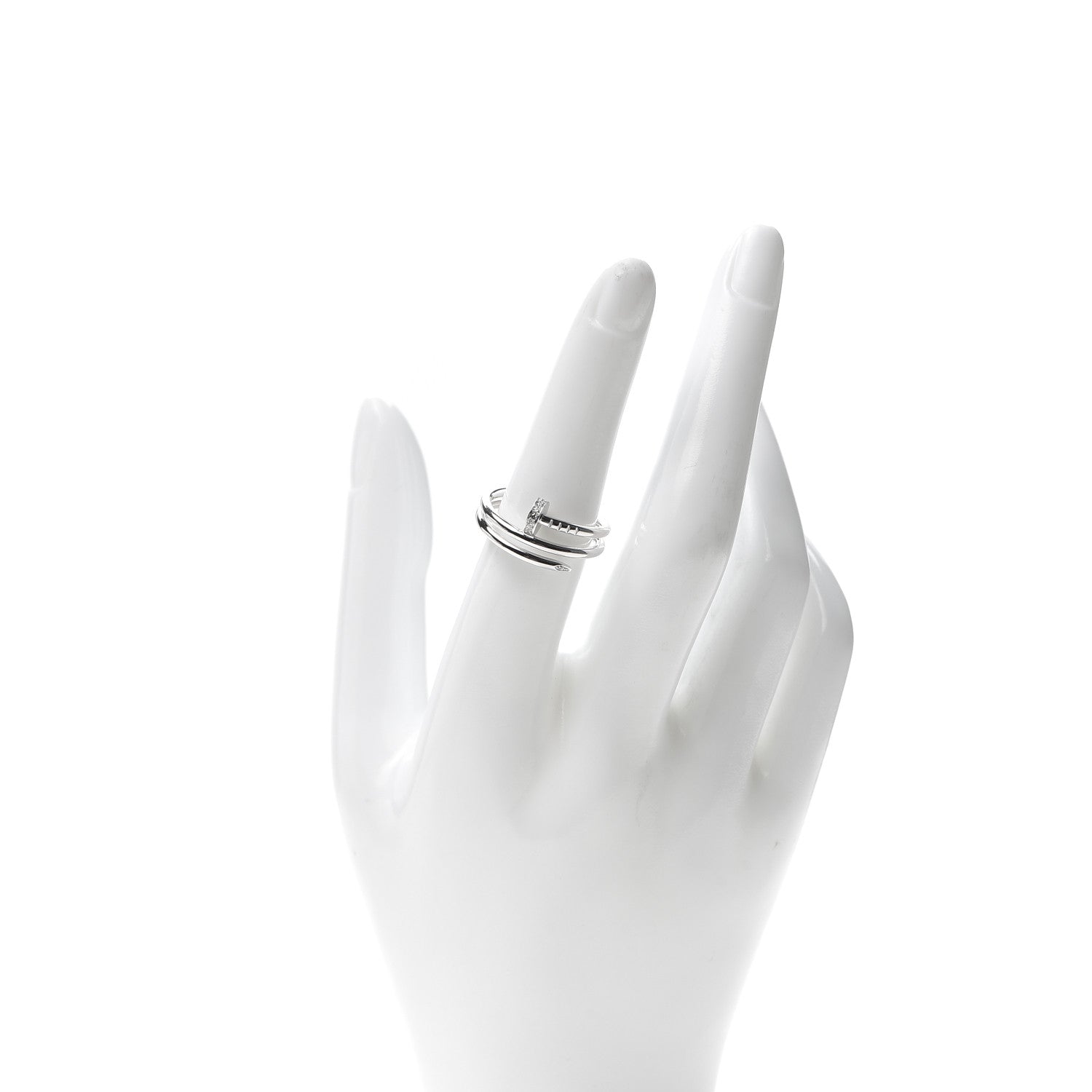 Cartier 18K White Gold Diamond Double Wrap Juste Un Clou Ring 53 6.25 2 of 7