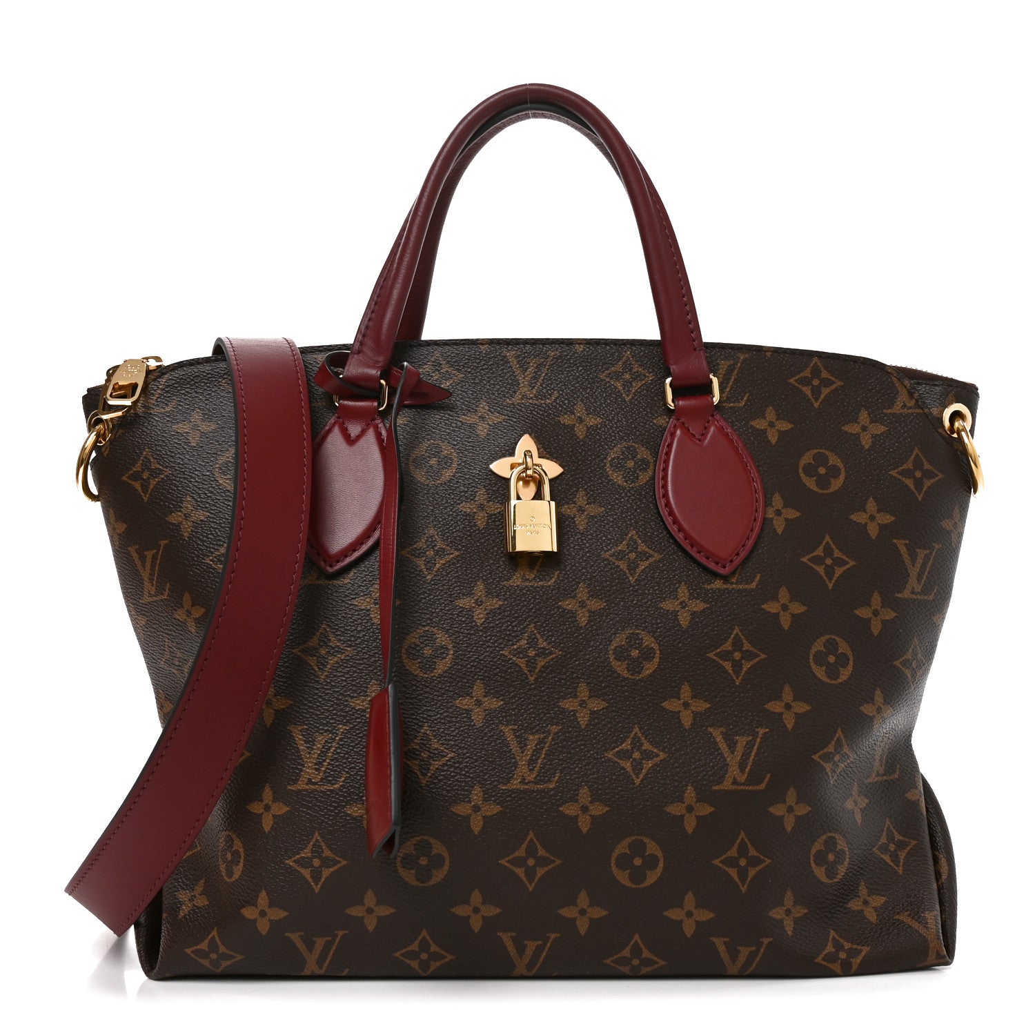 Louis Vuitton Monogram Flower Zipped Tote MM Bordeaux 1 of 9