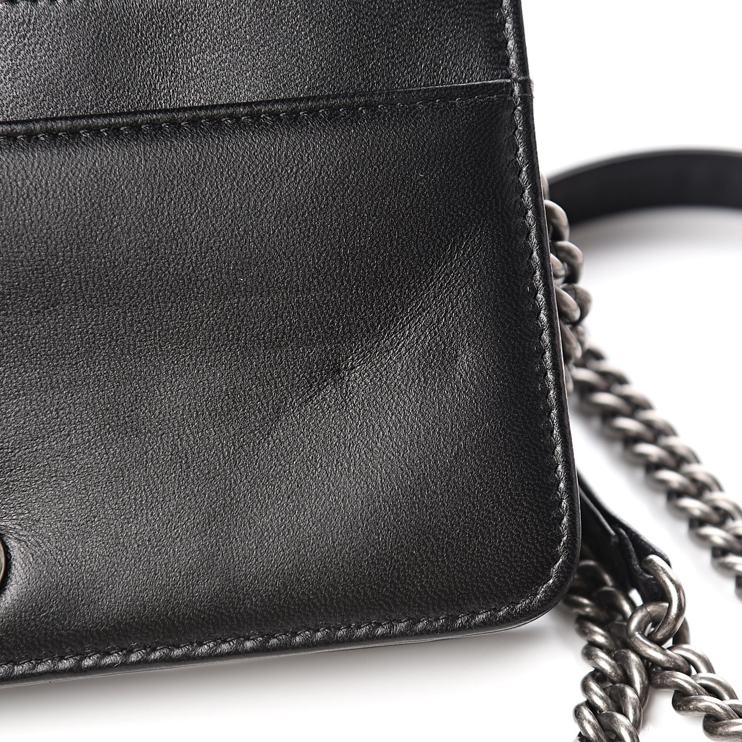 Lambskin Quilted Boy Wallet On Chain WOC Black