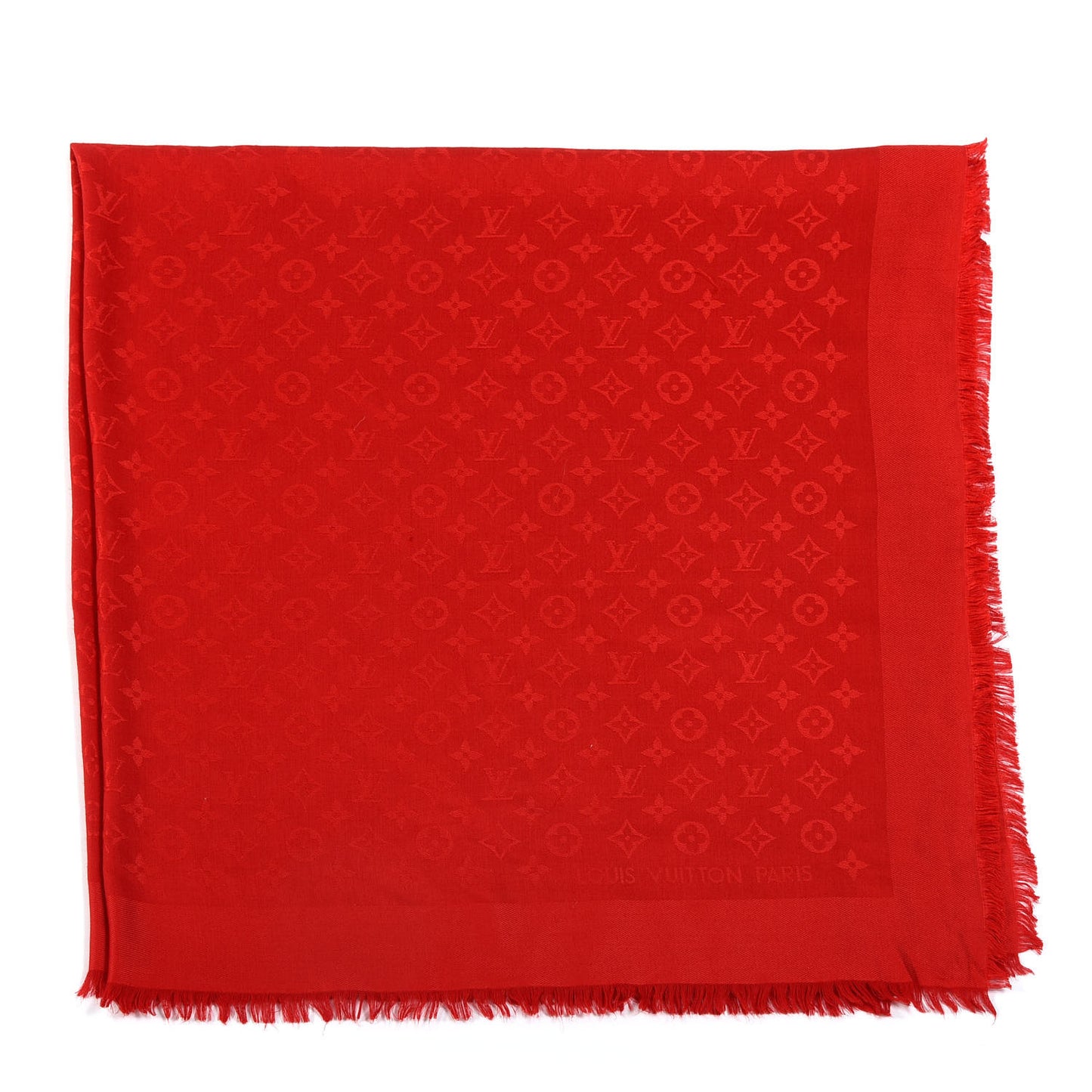 Silk Wool Monogram Shawl Pomme D'Amour