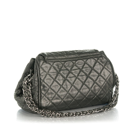 Chanel Metallic Caviar Quilted Timeless Accordion Flap Dark Silver 3 of 7