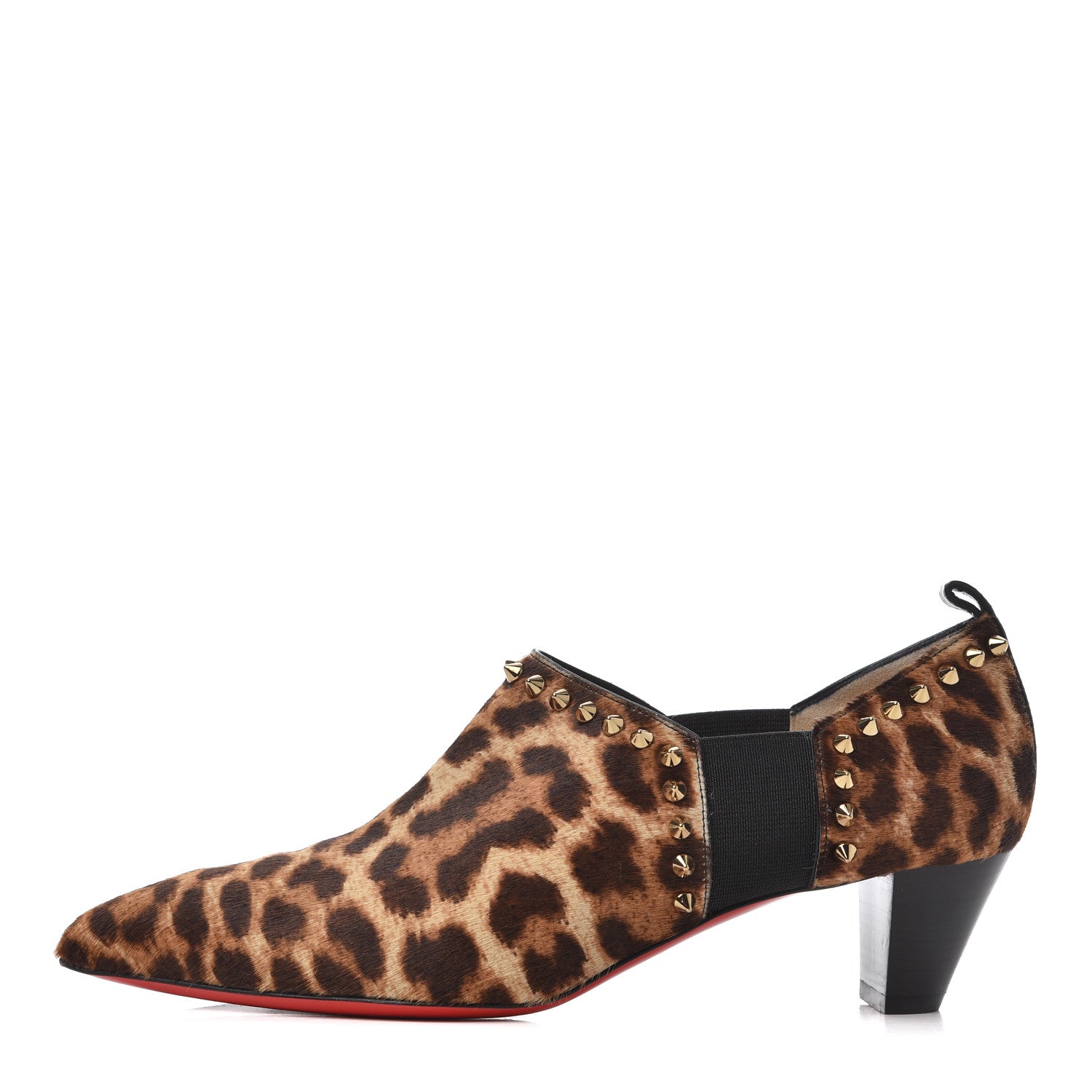 Christian Louboutin Pony Hair Leopard Print Vicky 45 Booties 39 Bronze 1 of 17