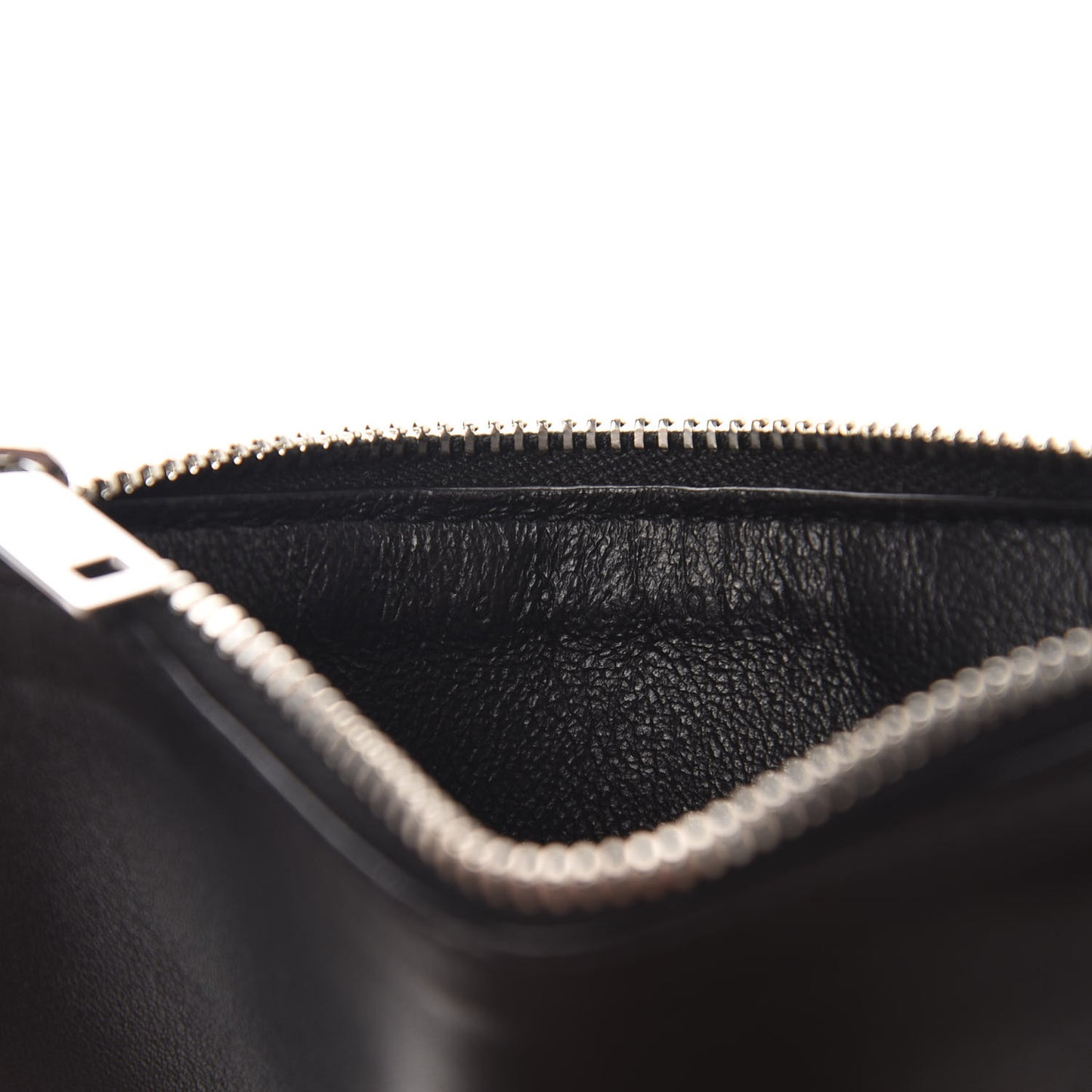 Calfskin 5 Fragments Zip Pouch Card Holder Black
