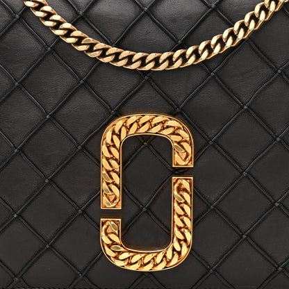 Marc Jacobs Lambskin Quilted Double Stitched The St Marc Trouble Shoulder Bag Black 8 of 11