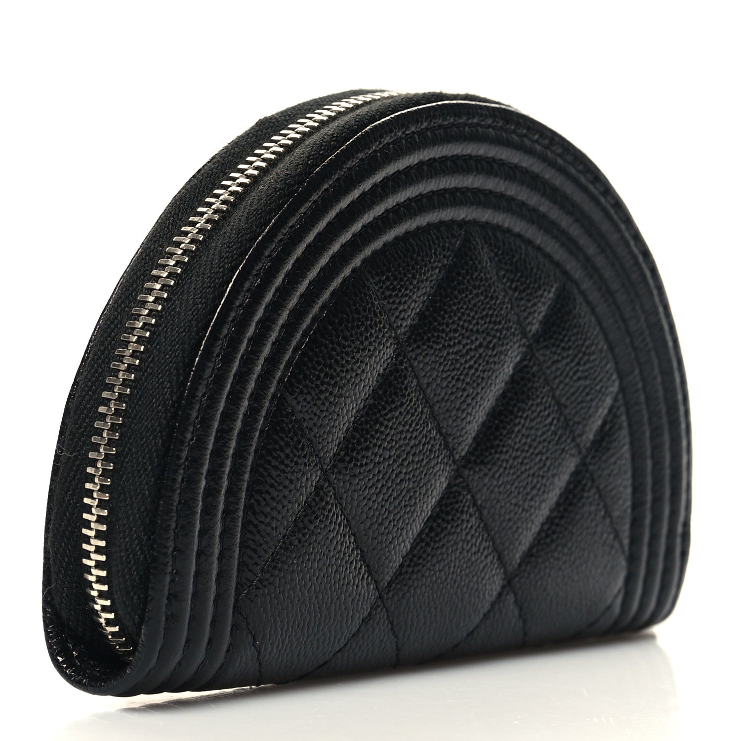 Chanel Caviar Quilted Boy Zipped Coin Purse Black 3 of 9
