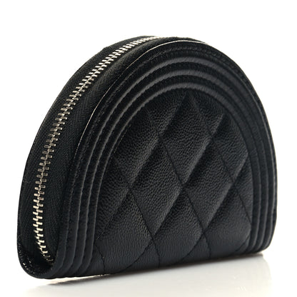 Chanel Caviar Quilted Boy Zipped Coin Purse Black 3 of 9