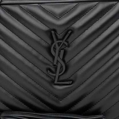 Saint Laurent Calfskin Matelasse Monogram Monochrome Lou Camera Bag Black 7 of 9
