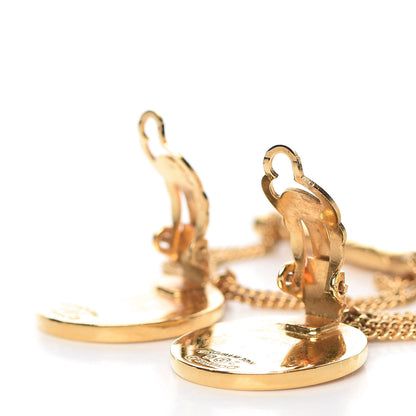 Chanel 2.55 Flap Dangle Clip On Earrings Gold 3 of 4