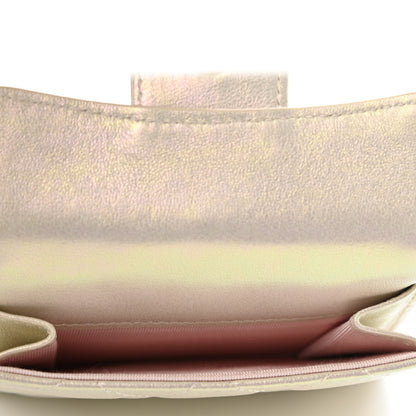 Chanel Iridescent Lambskin Quilted Double Flap Wallet Ivory 5 of 9