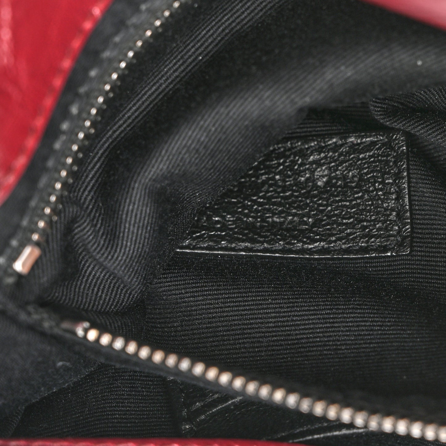Crinkled Calfskin Matelasse Monogram Niki Chain Wallet Dark Legion Red