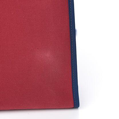 Hermes Vache Hunter Toile Herbag Zip 31 PM Rubis Bleu De Malte 9 of 10