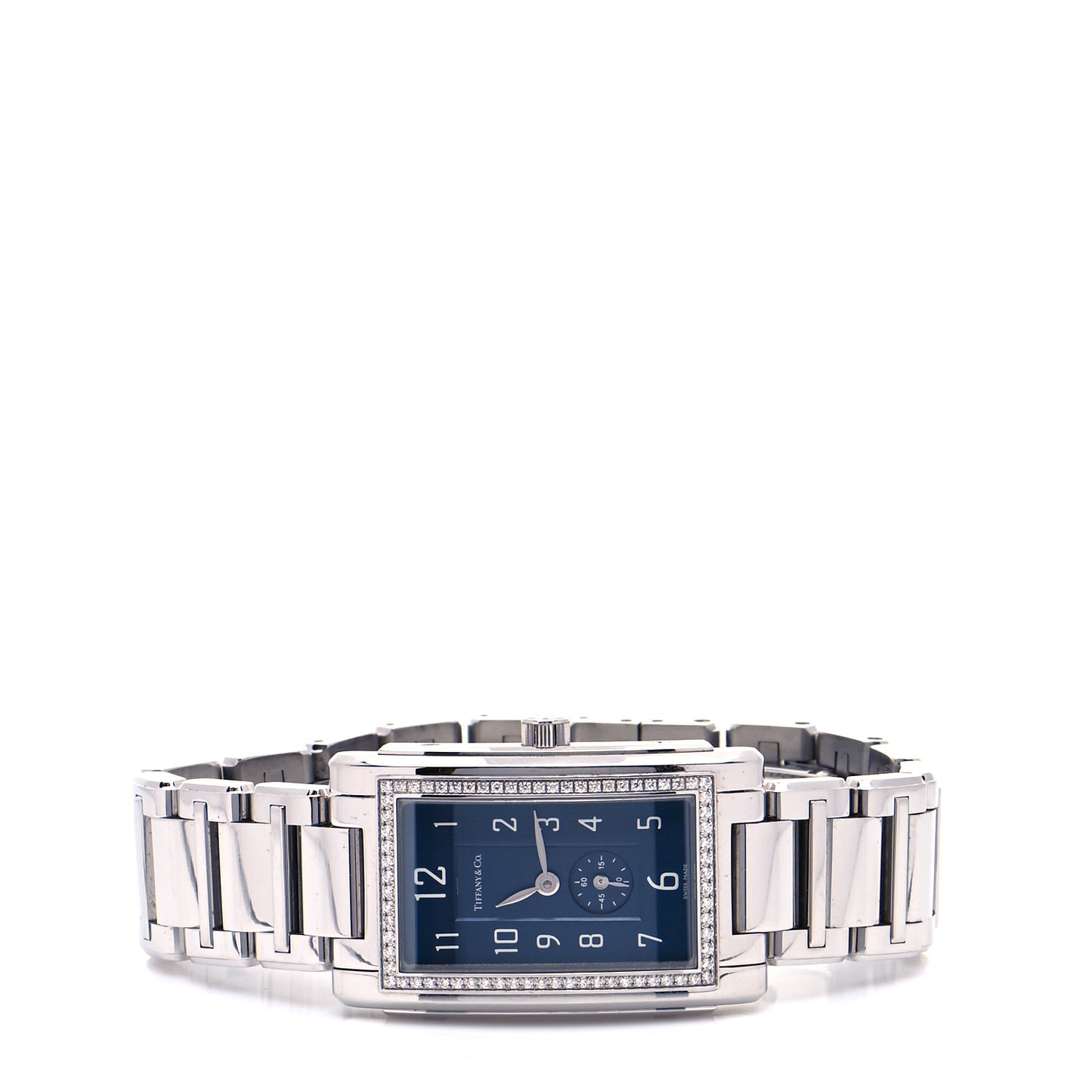 Stainless Steel Diamond Bezel 22mm Grand Resonator Quartz Watch Blue