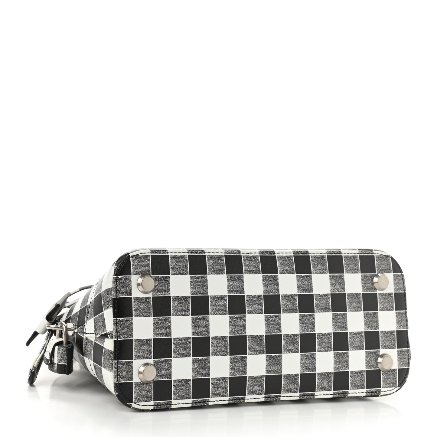 Calfskin Checked S Ville Top Handle Bag Black