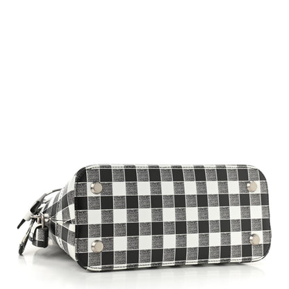 Balenciaga Calfskin Checked S Ville Top Handle Bag Black 4 of 8