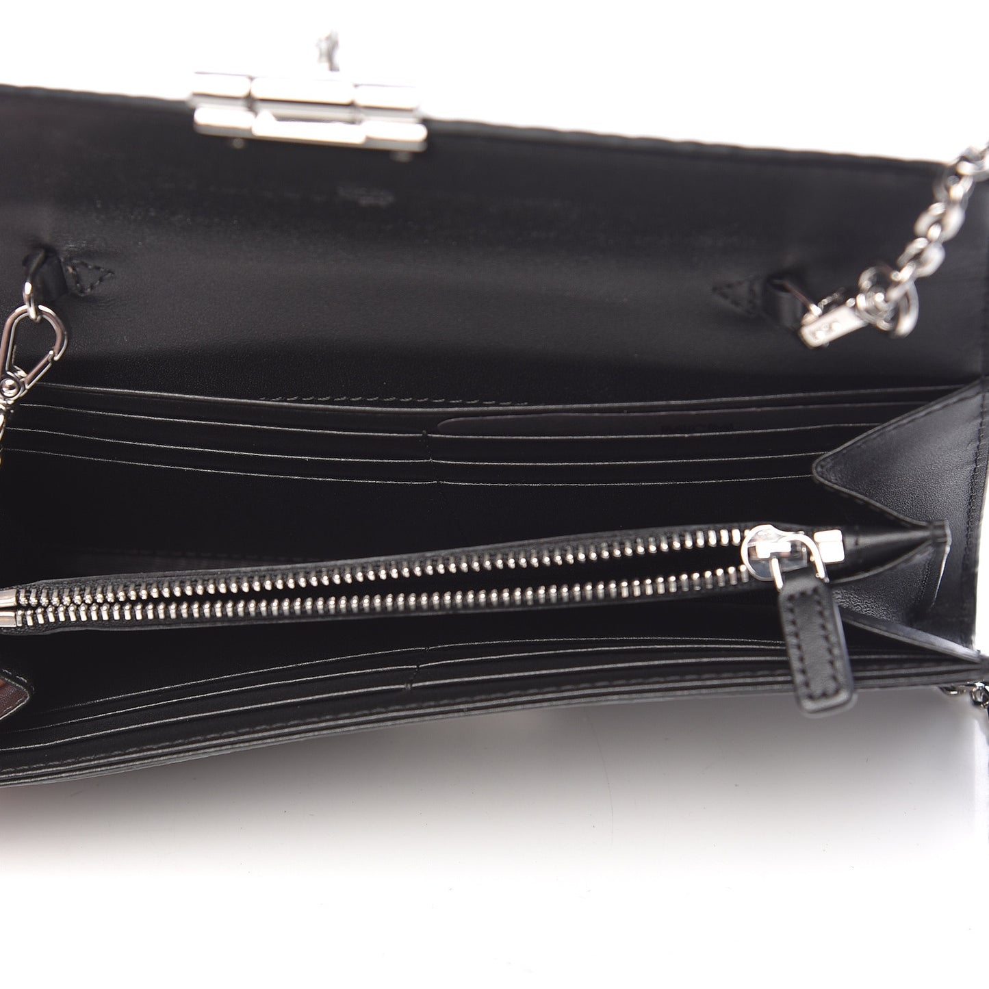 Visetos Large Patricia Wallet On Chain Black