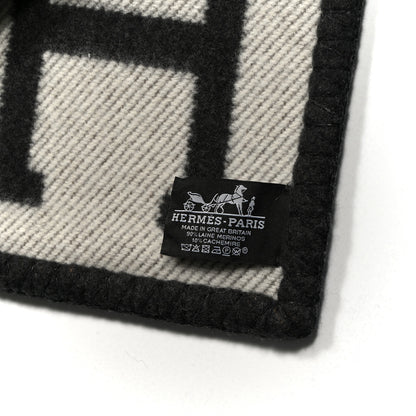 Hermes Wool Cashmere Avalon Blanket Ecru Gris Fonce 3 of 3