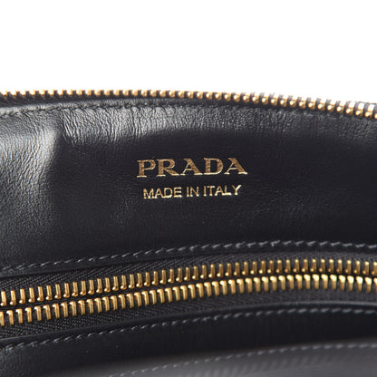 Prada Velluto Impuntu Embroidered Tote Bag Black 8 of 9