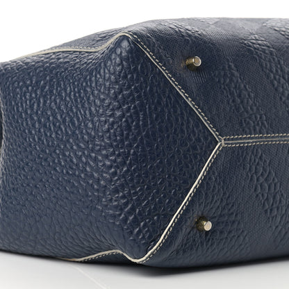 Burberry Signature Grain Calfskin Check Embossed Small Canterbury Tote Blue Carbon 9 of 17