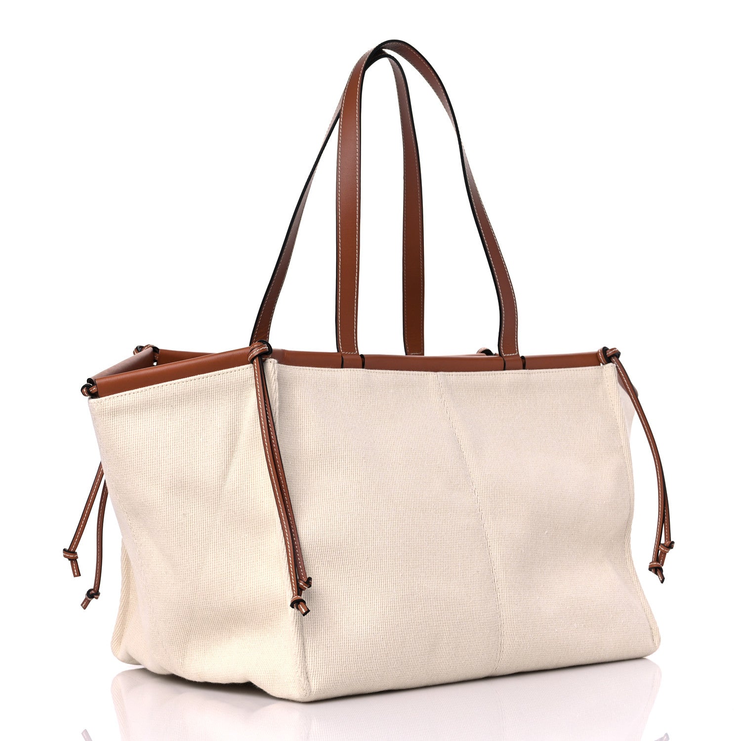 Loewe Canvas Calfskin Cushion Tote Beige 3 of 13