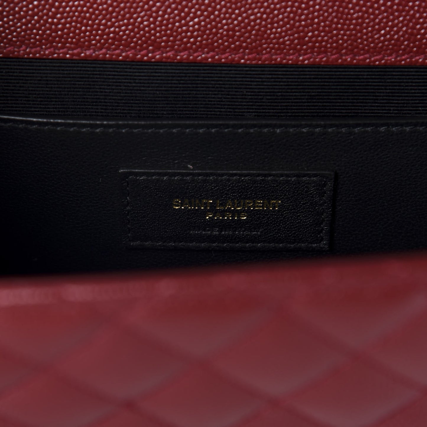 Grain De Poudre Textured Mixed Matelasse Triquilt Medium Monogram Satchel Oxblood