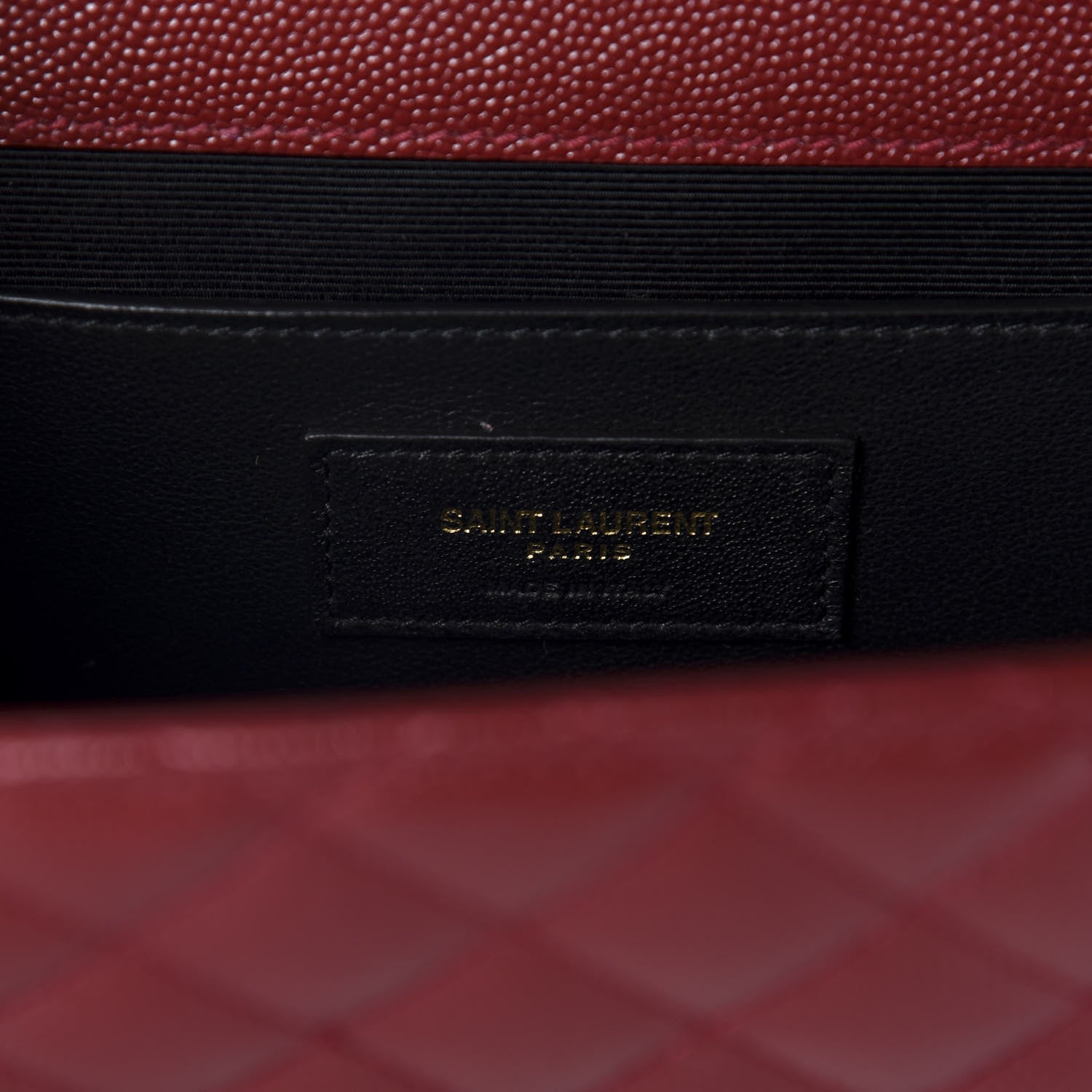 Saint Laurent Grain De Poudre Textured Mixed Matelasse Triquilt Medium Monogram Satchel Oxblood 9 of 10