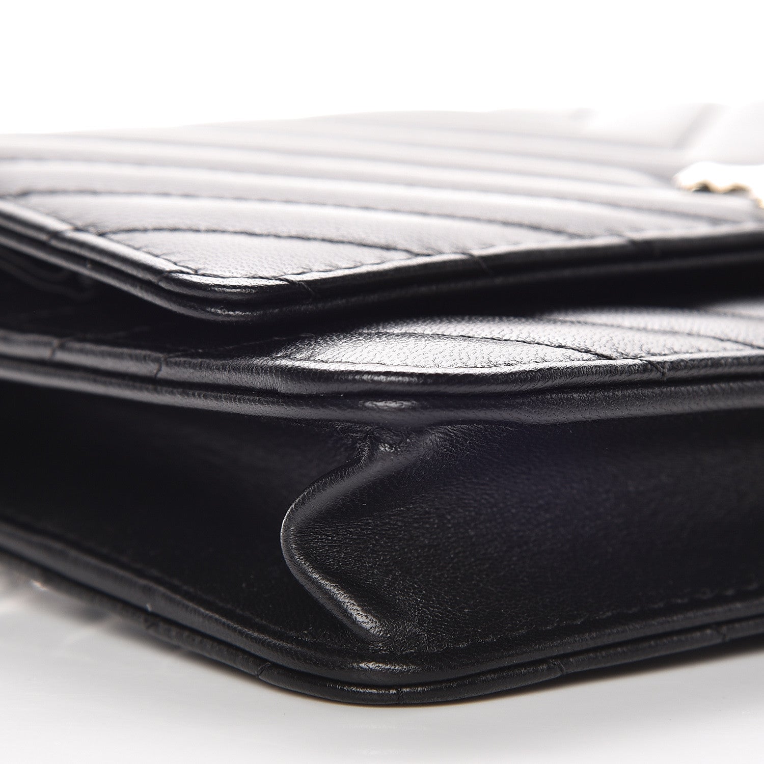 Chanel Lambskin Chevron Quilted Trendy CC Chain Wallet Black 5 of 13