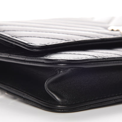 Chanel Lambskin Chevron Quilted Trendy CC Chain Wallet Black 5 of 13
