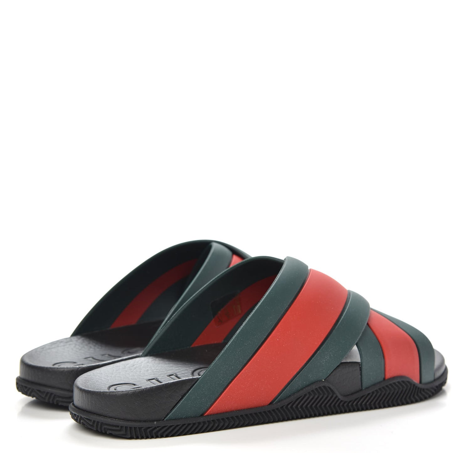 Rubber Web Mens Criss Cross Slide Sandals 9 Green Red