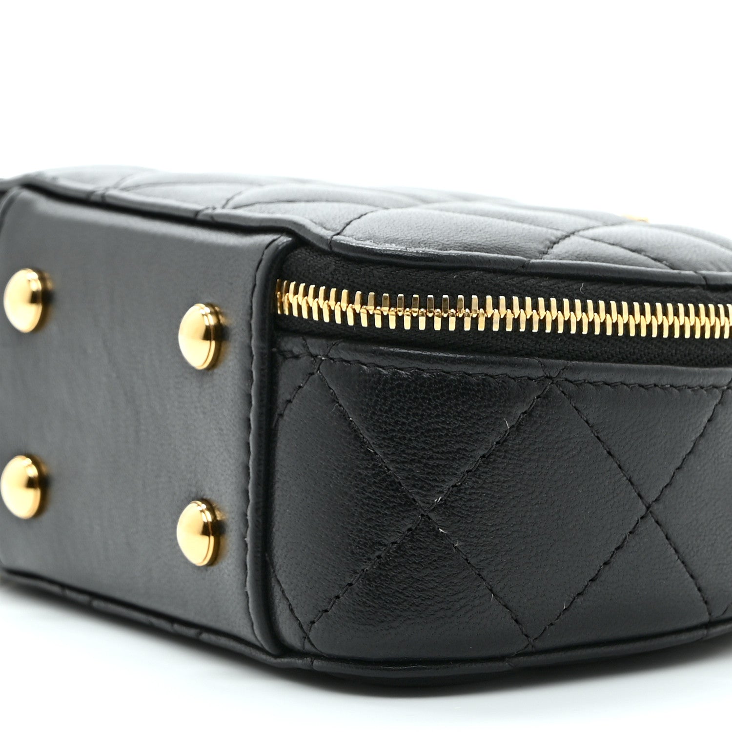 Chanel Lambskin Quilted Mini Chic Riviera Top Handle Vanity Case Black 10 of 10