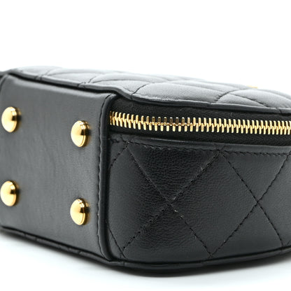 Chanel Lambskin Quilted Mini Chic Riviera Top Handle Vanity Case Black 10 of 10