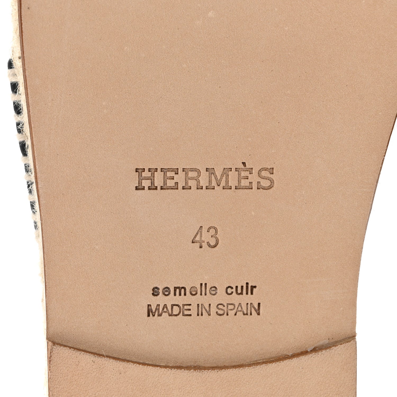 Hermes Calfskin Mens Antigua Espadrille Sandals 43 Black 7 of 10