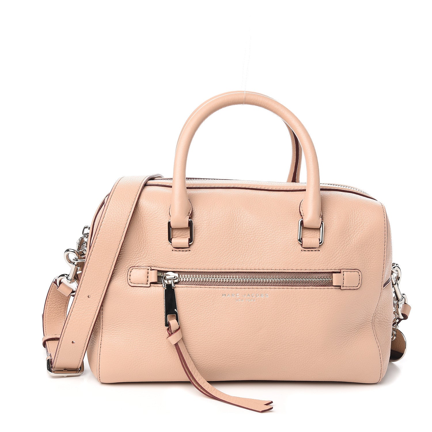 Marc Jacobs Calfskin Recruit Bauletto Satchel Tote Bag Blush 1 of 8