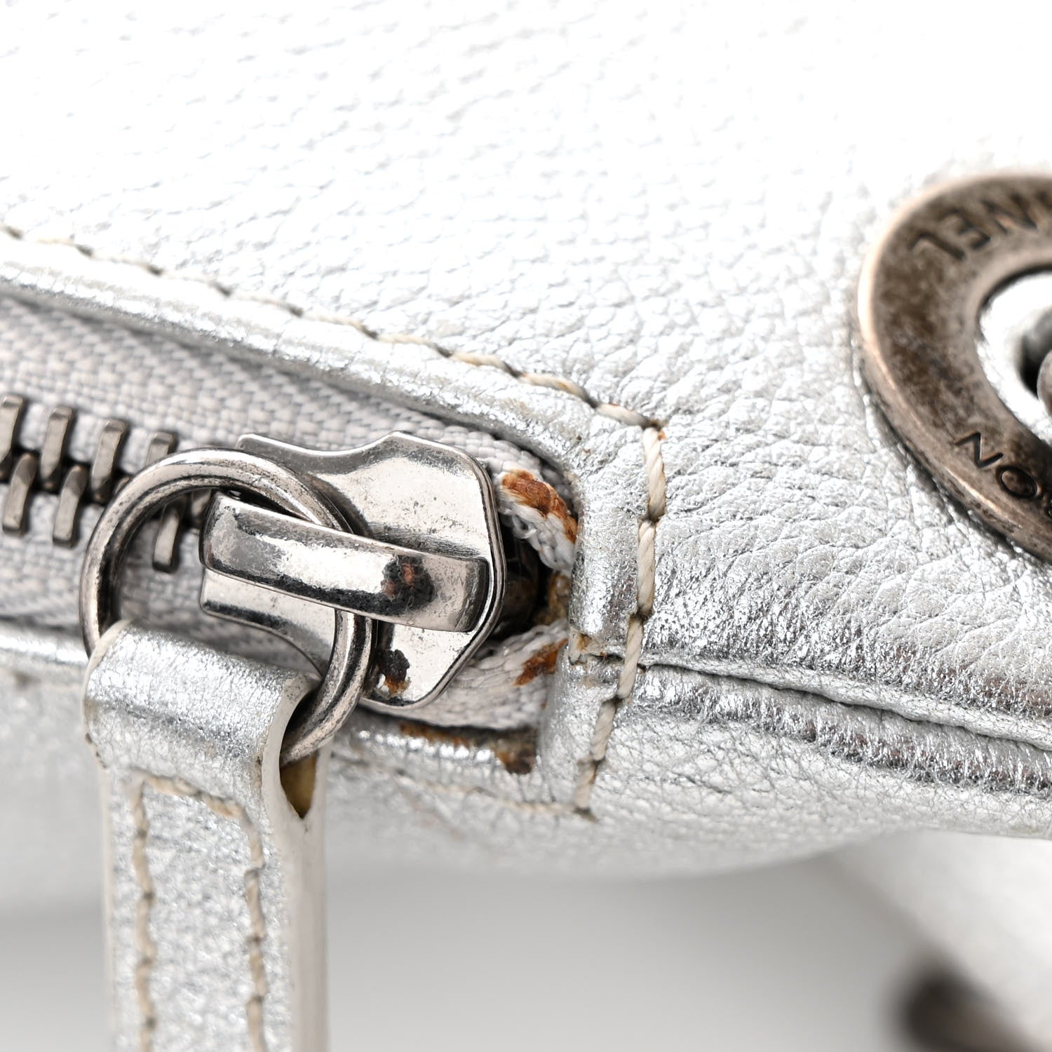 Chanel Metallic Grained Calfskin Quilted Casual Rock Waist Bag Fanny Pack Silver 15 of 15