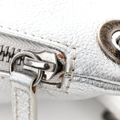 Chanel Metallic Grained Calfskin Quilted Casual Rock Waist Bag Fanny Pack Silver 15 of 15
