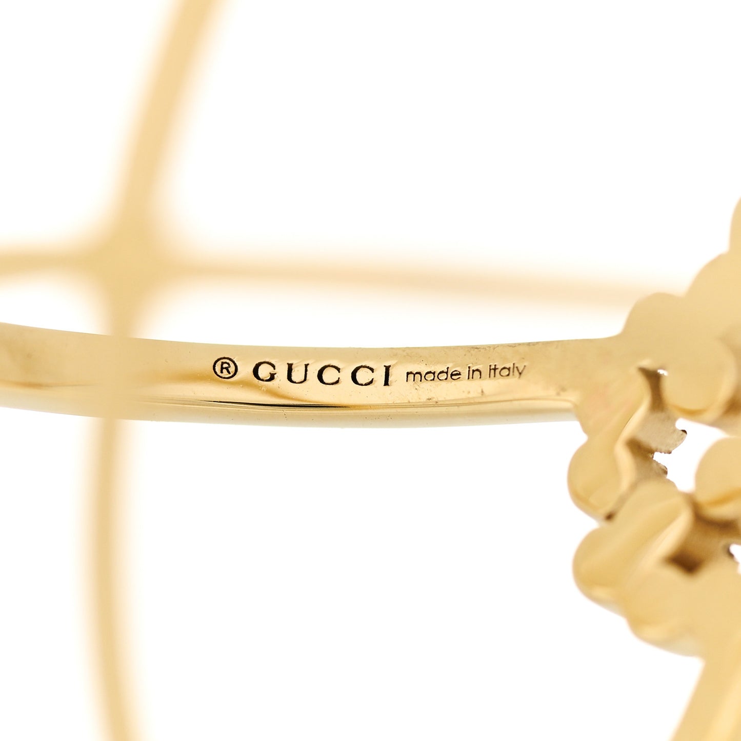 18K Yellow Gold Diamond Running G Cross Ring 52 6