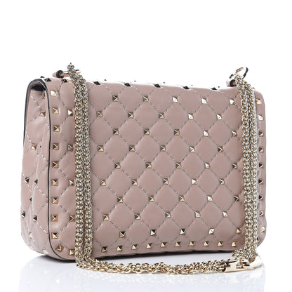 Valentino Garavani Lambskin Medium Rockstud Spike Shoulder Bag Poudre 3 of 9