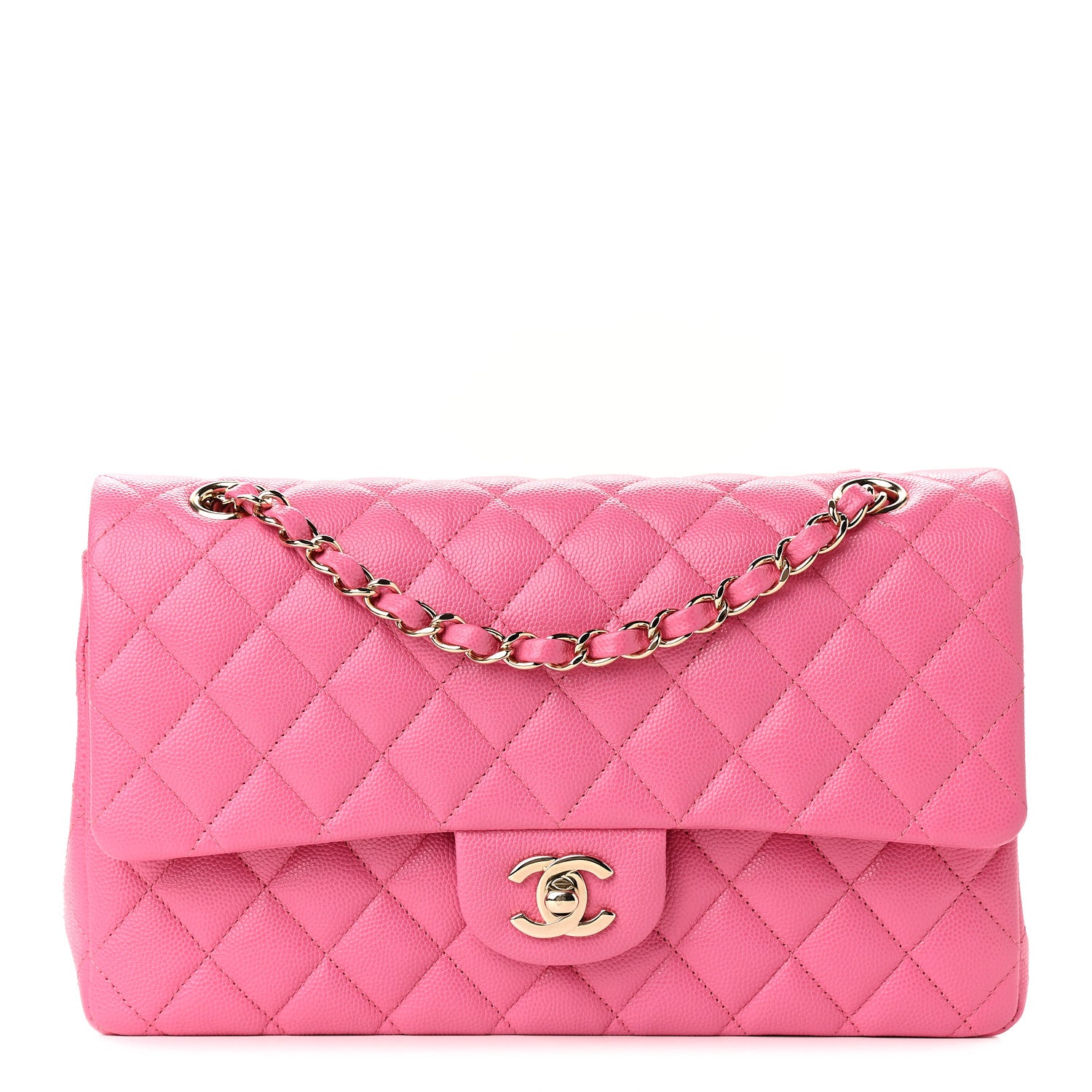 Chanel Caviar Quilted Medium Double Flap Pink 1 of 9