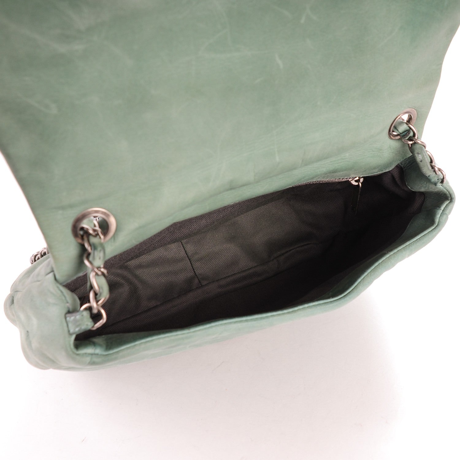 Chanel Iridescent Calfskin Glint Flap Green 6 of 8