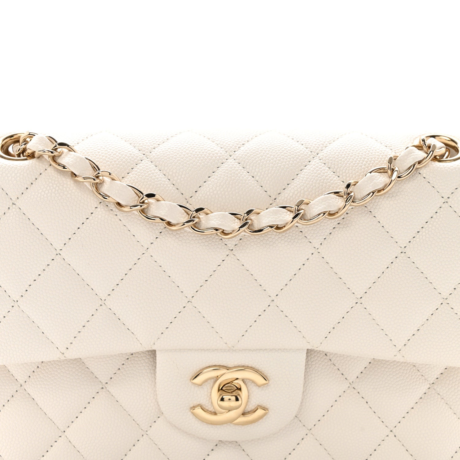 Chanel Caviar Quilted Small Double Flap White 8 of 10