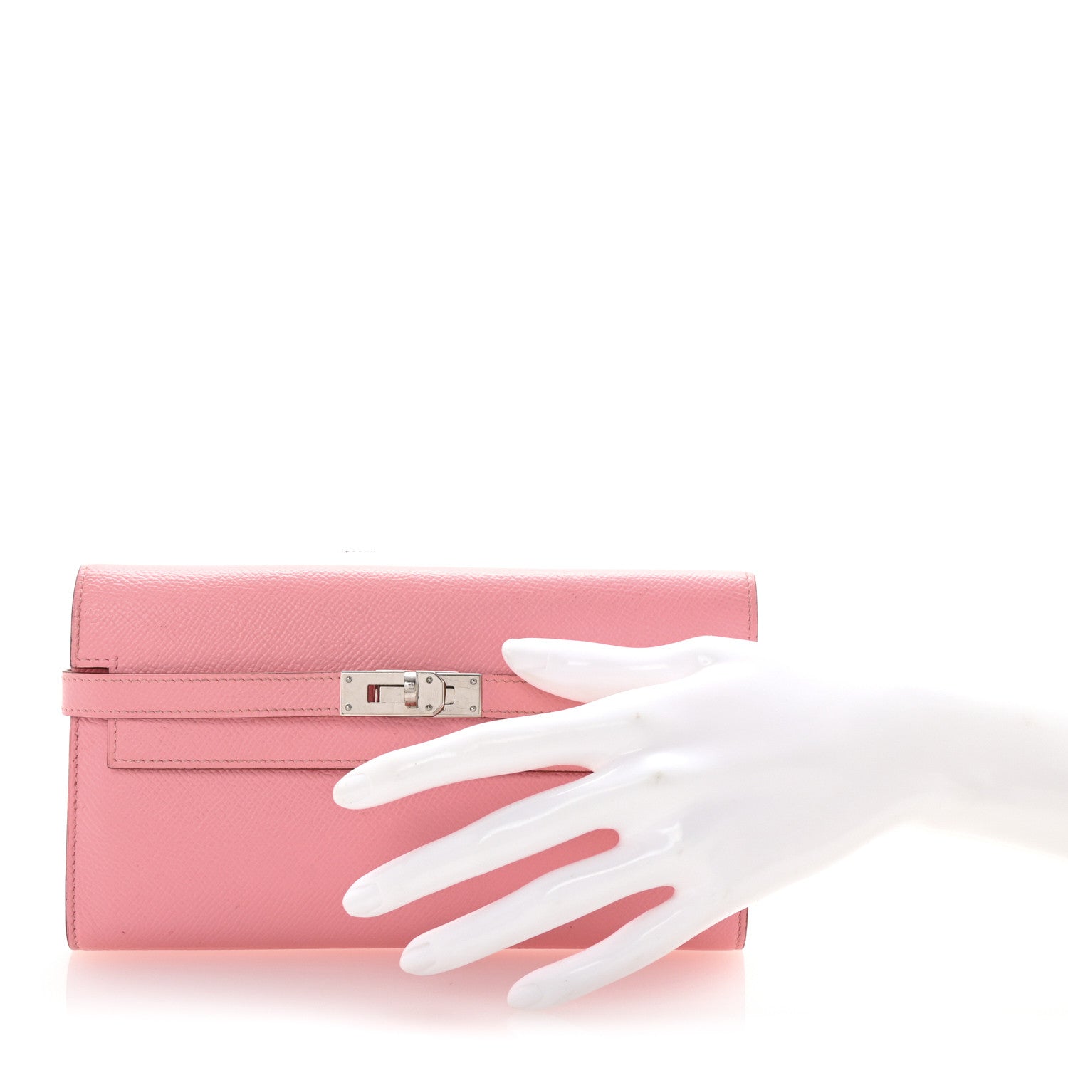 Hermes Epsom Kelly Longue Wallet Rose Confetti 2 of 6