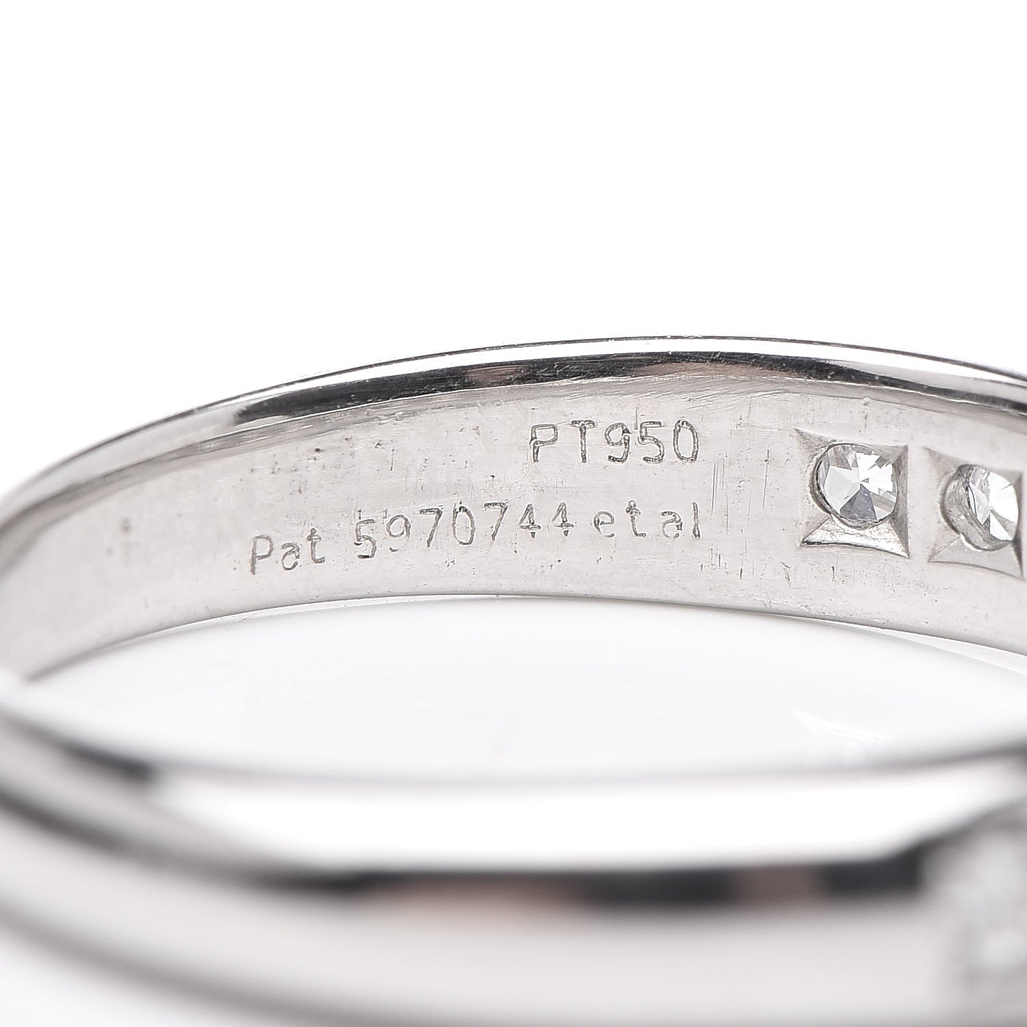 Tiffany Platinum Diamond Princess Half Circle Lucida Wedding Band Ring 53 6.5 6 of 6