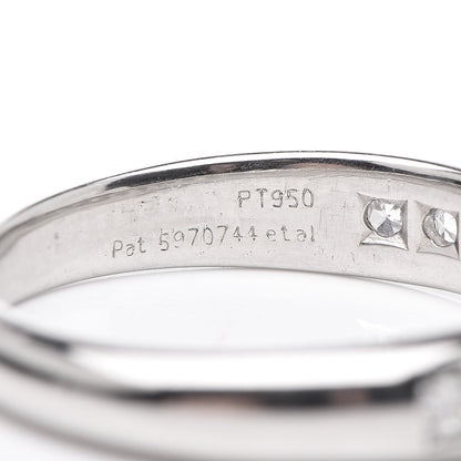 Tiffany Platinum Diamond Princess Half Circle Lucida Wedding Band Ring 53 6.5 6 of 6