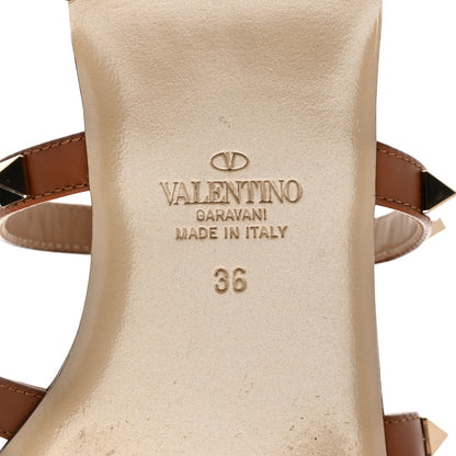 Valentino Garavani Nappa Rockstud Caged Flat Slide Sandals 36 Tobacco 8 of 10