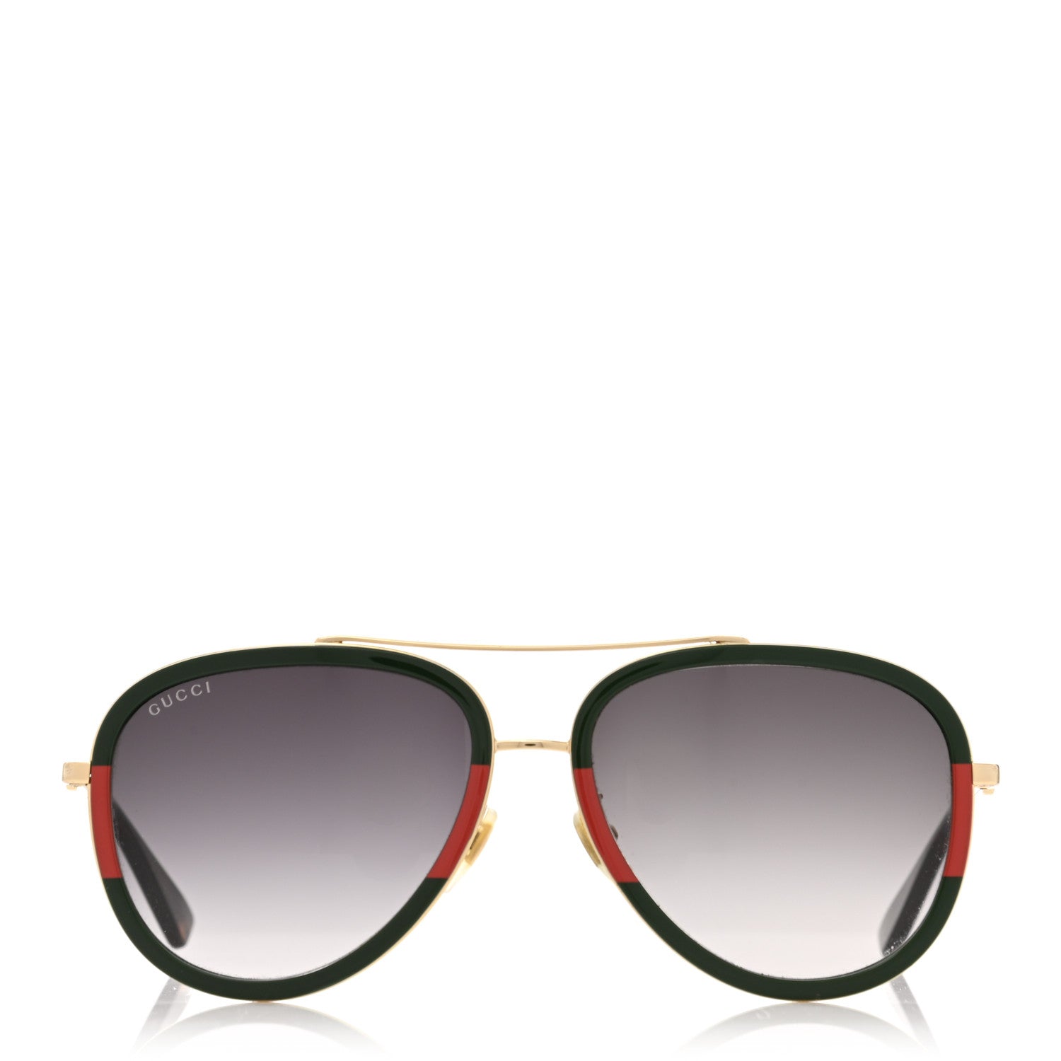 Gucci Web Aviator Sunglasses GG0062S Green Red 3 of 14