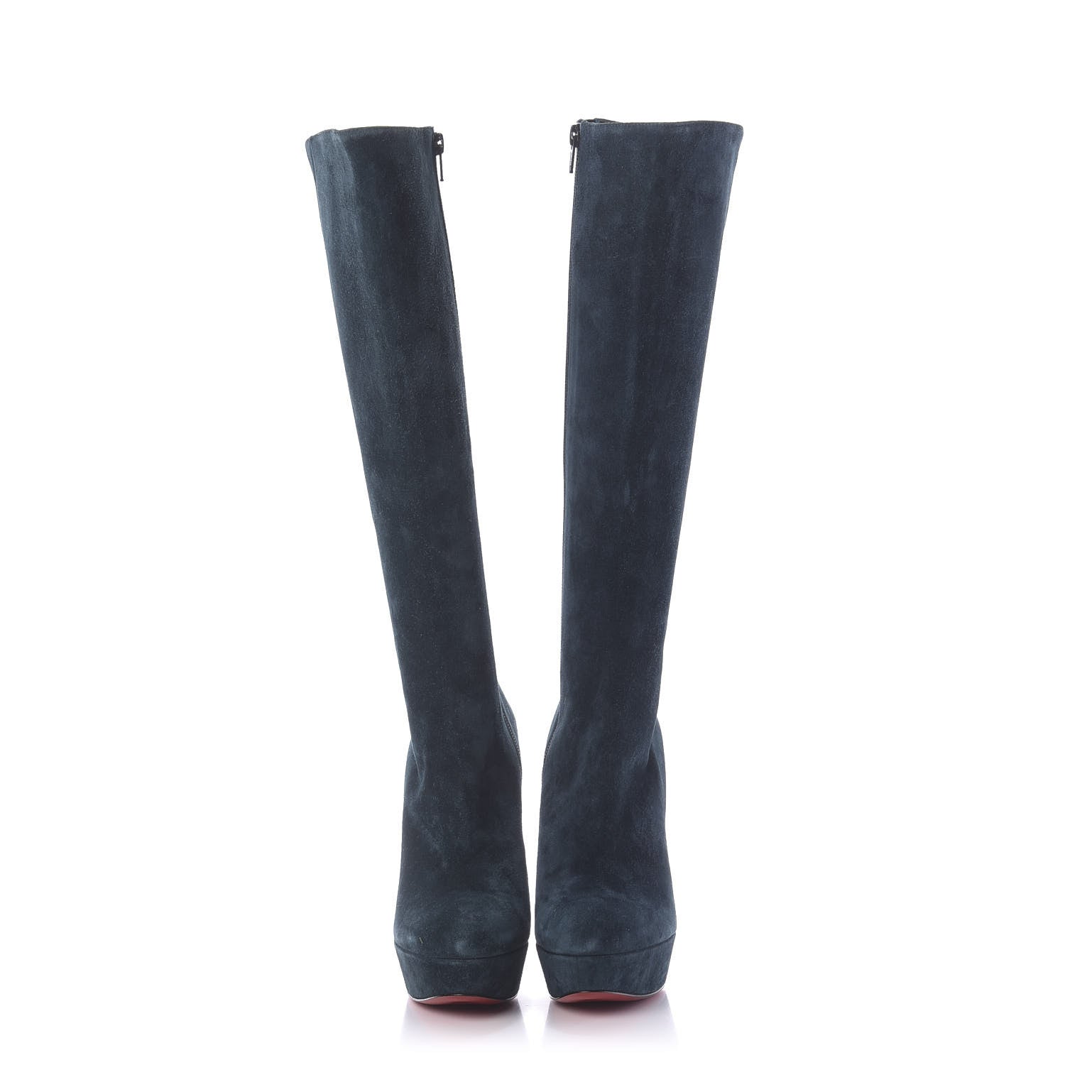 Christian Louboutin Suede Specchio Taclou Botta 140 Knee Boots 36 Blue 2 of 9